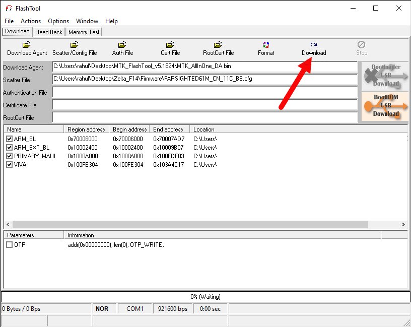 click start to beging the flashing process