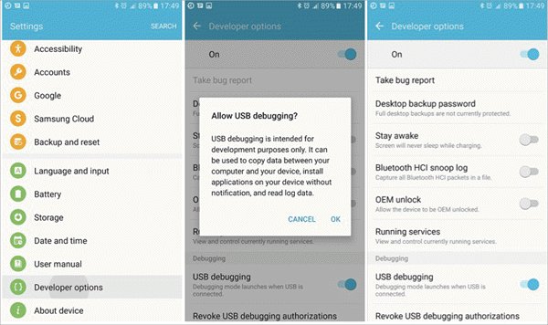enable usb debugging to use android multi tool software