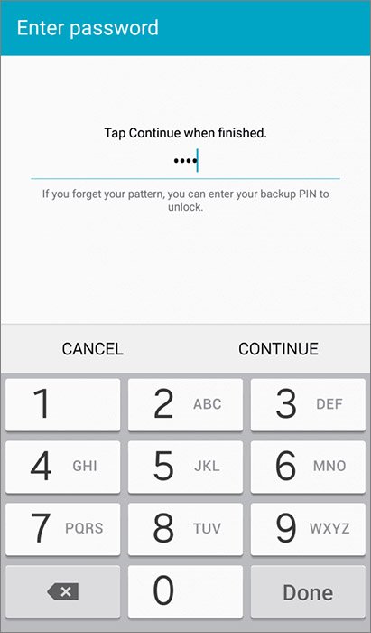 unlock universal unlock pin without losing data with backup pin