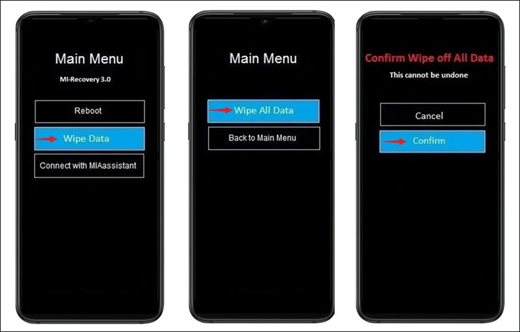 unlock mi phone via recovery mode
