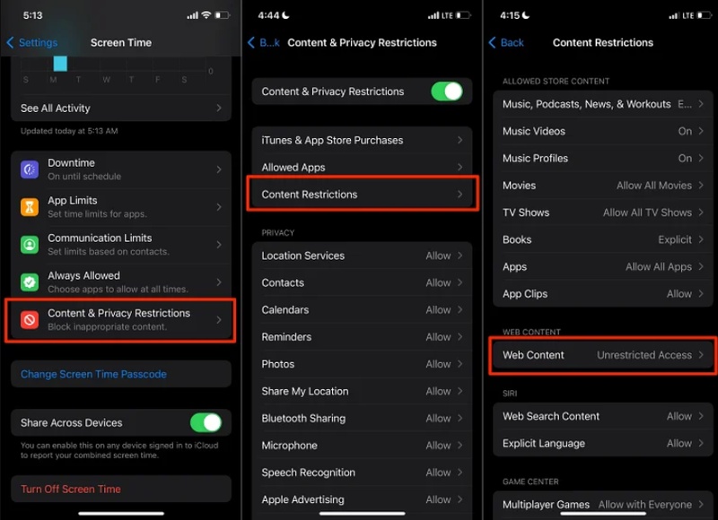 Disable Privacy Restrictions