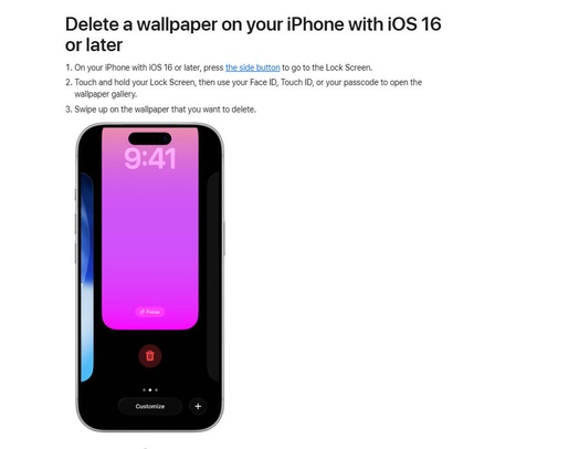 Delete a Custom Photo Wallpaper