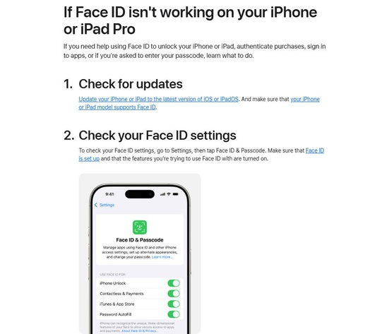 Face Id Stops Working on Ios 27
