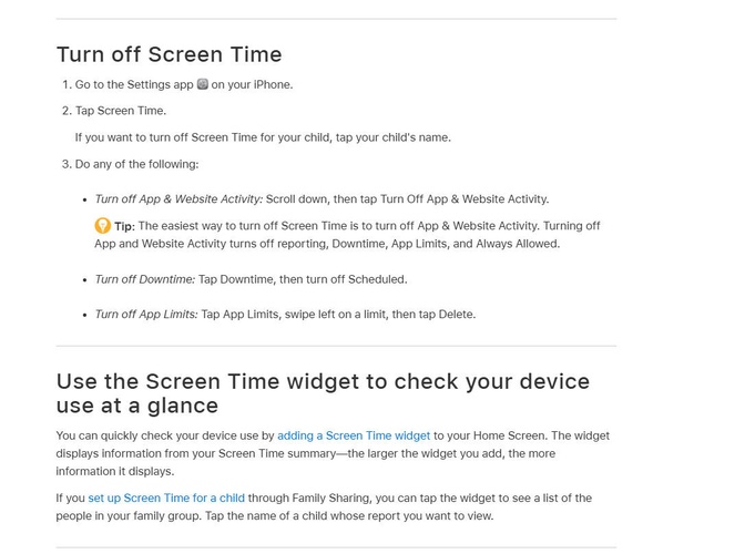 Official Method to Turn Off Screen Time