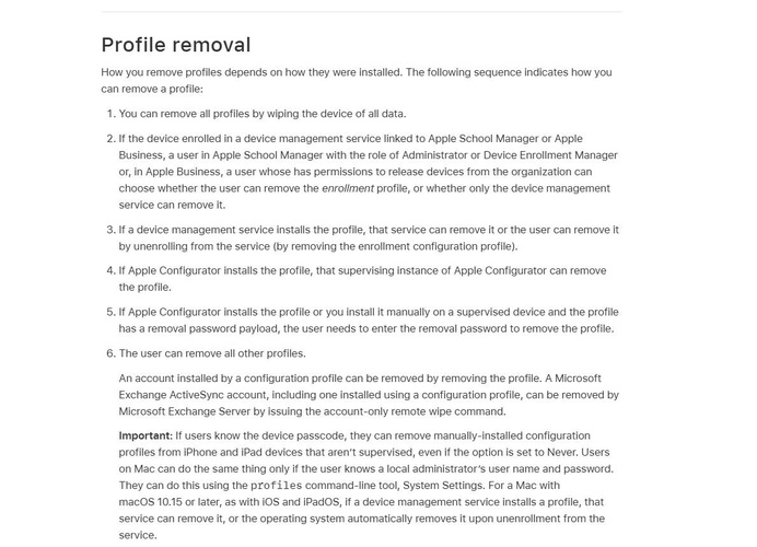 Remove the Mdm Profile