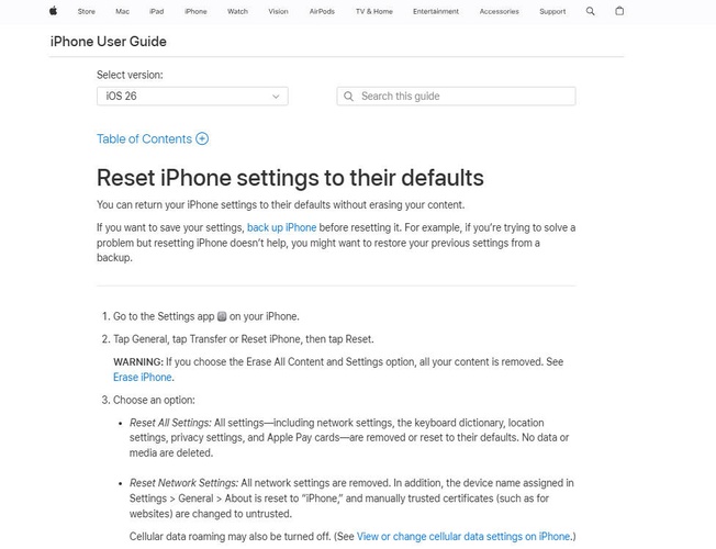 Reset All Iphone Settings