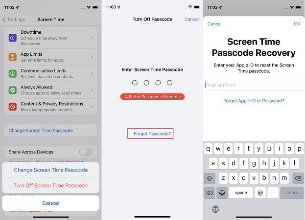 how to bypass screen time ios 26