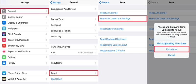 factory reset iphone 5 from settings