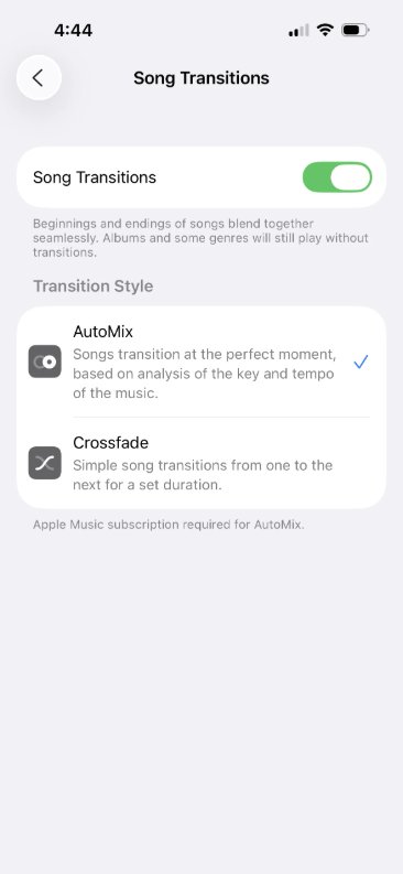 how to automix on apple music