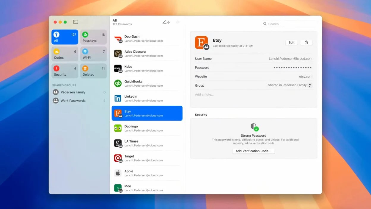 email password ios 18