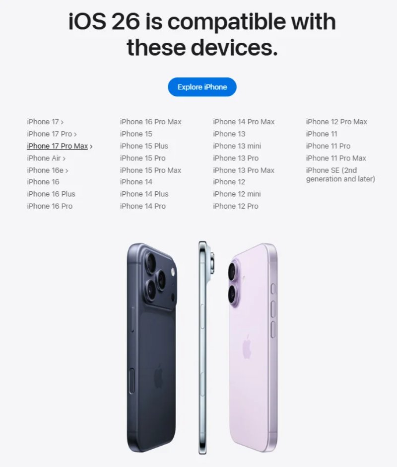 ios 26 supported devices