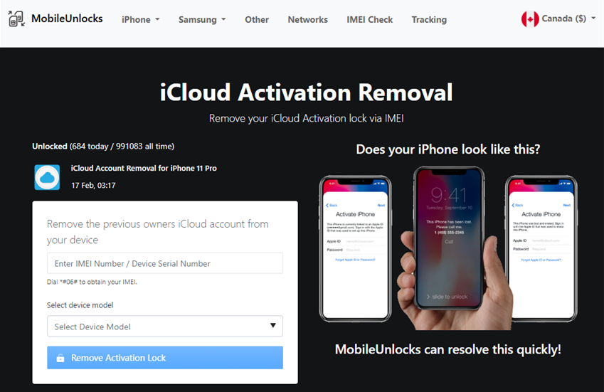 모바일에서 iCloud 활성화 제거 잠금 해제
