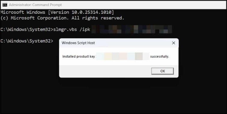 change windows 11 product key via cmd