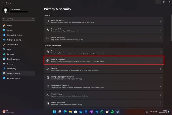 click recall and snapshots