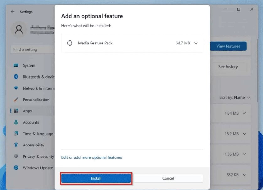 install media feature