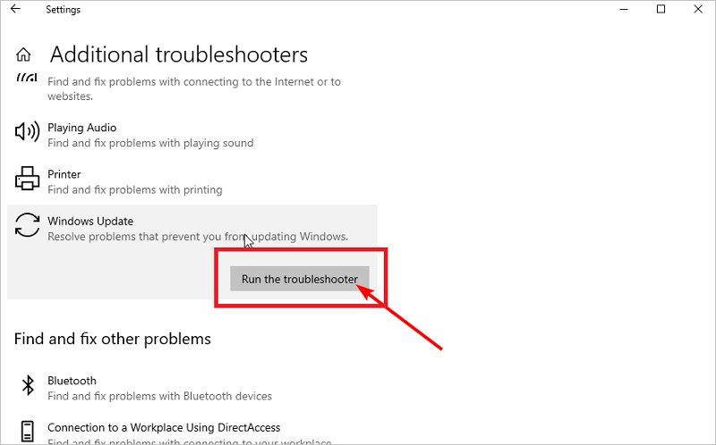 run windows troubleshooter