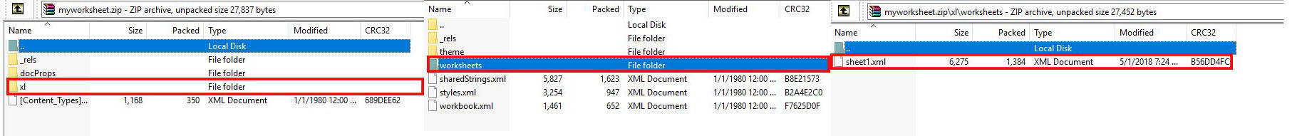 open zip file