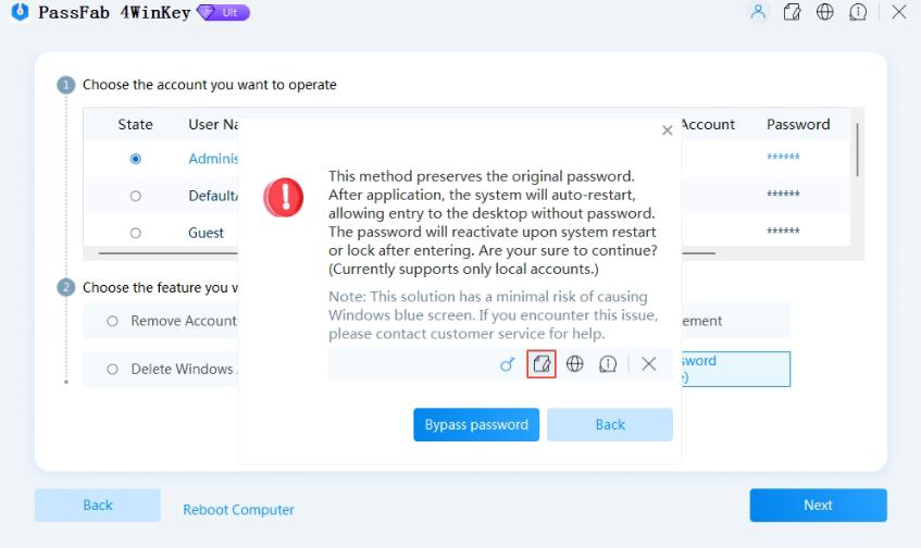 bypass password