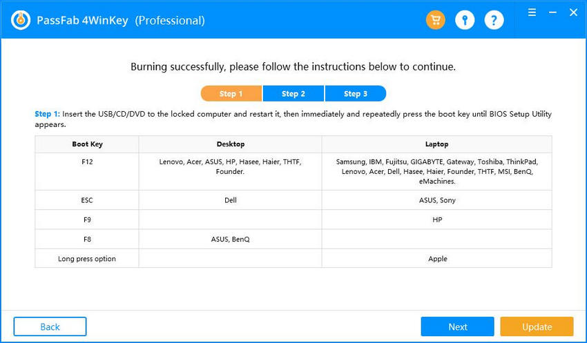 reset disk windows 10 – burn usb successful 