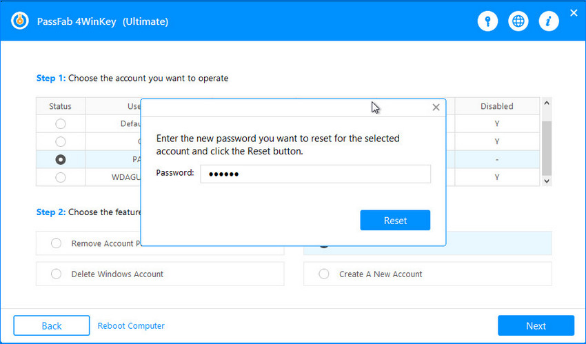 enter password