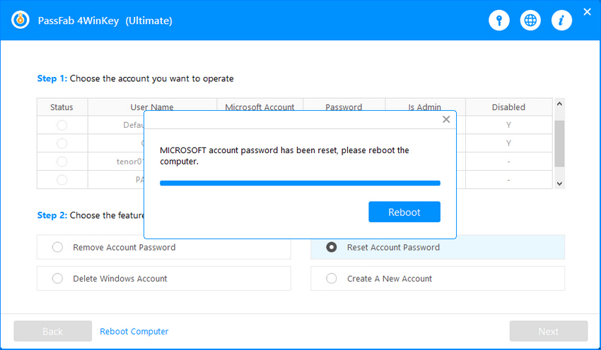 change windows password