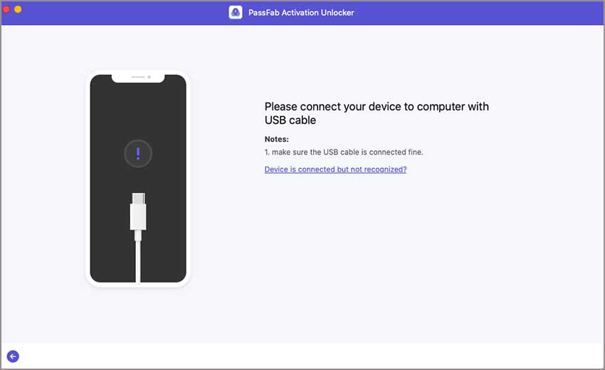 connect your device and the activation unlocker will detect it