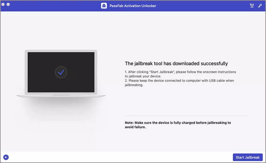 start jailbreak on passfab activation unlocker