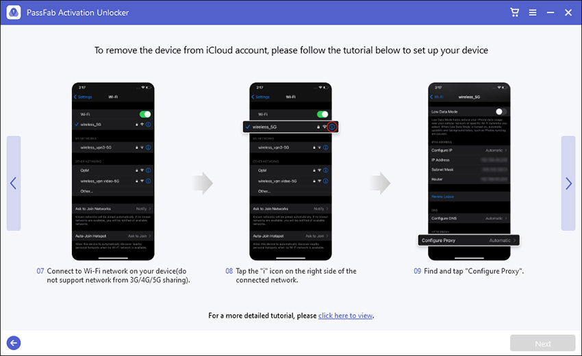 go to wifi settings and configure proxy