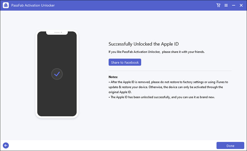 removed apple id from device successfully