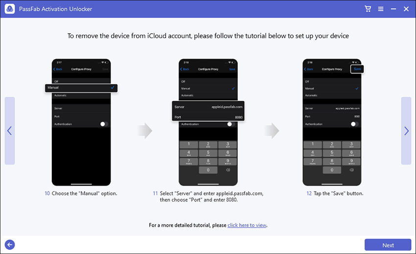 set server and port of connected wifi
