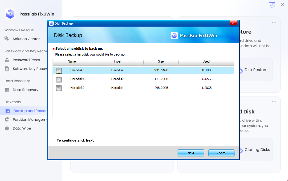click next to move on