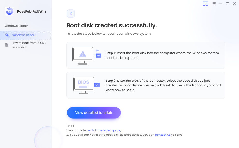 creat boot disk successfully