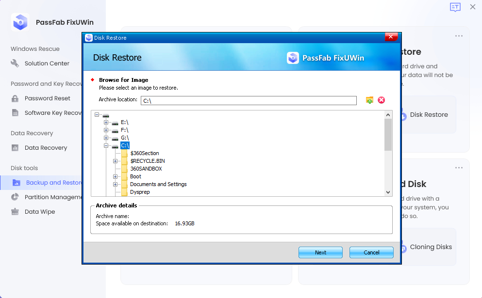 disk restore