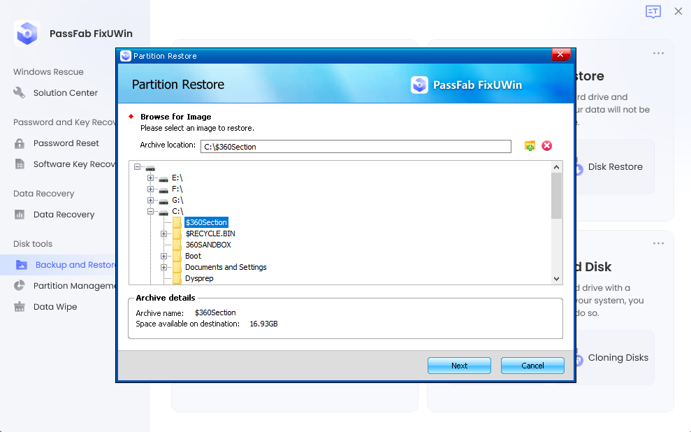 start partition recovery