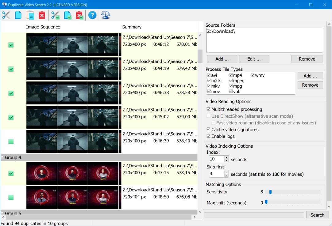 duplicate video search