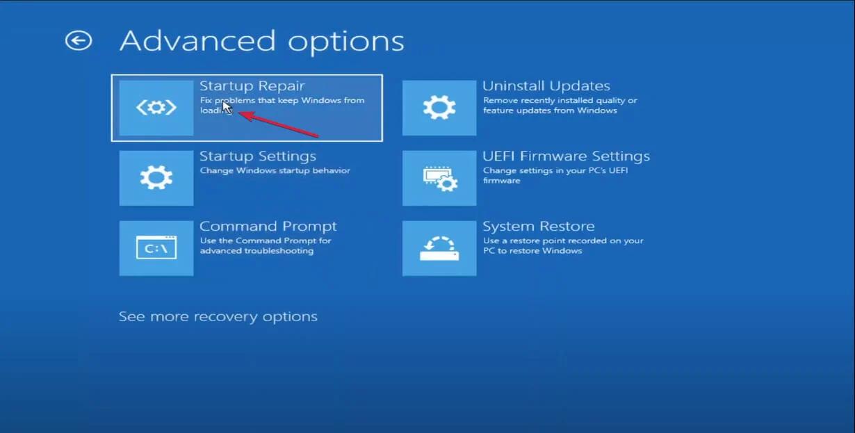 click-on-startup-repair