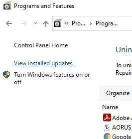 view-installed-updates