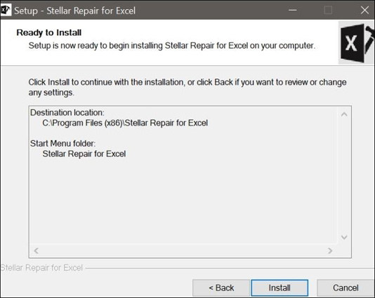 avvia stellar repair per excel