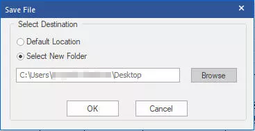 choose default location or select new folder