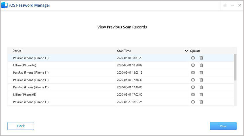 view previous records passfab ios password manager guide