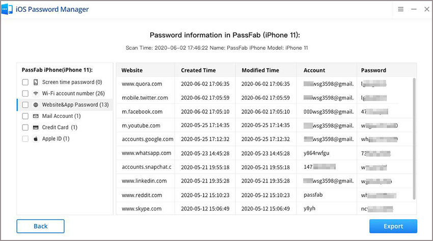 website and app password passfab ios password manager guide