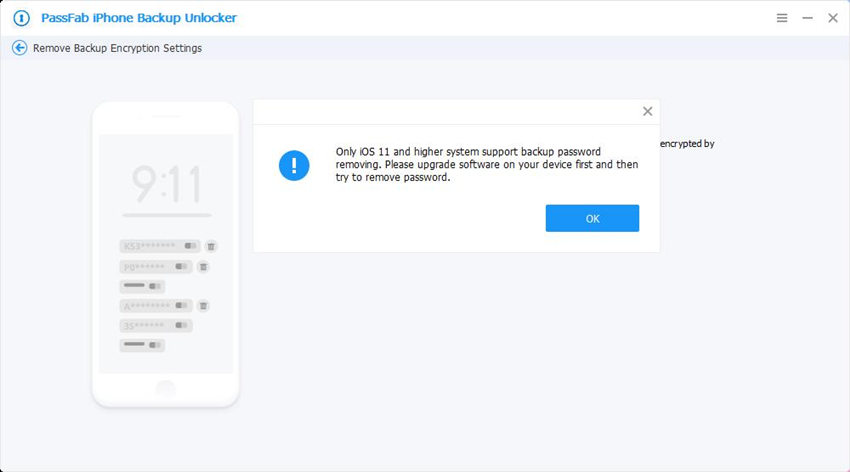 upgrade from ios 10 to use PassFab iPhone Backup Unlock