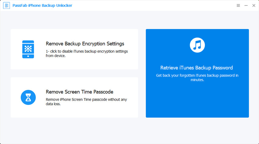 click retrieve itunes backup password