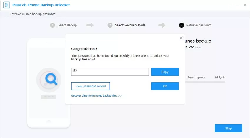 itunes backup password recovery via PassFab iPhone Backup Unlock