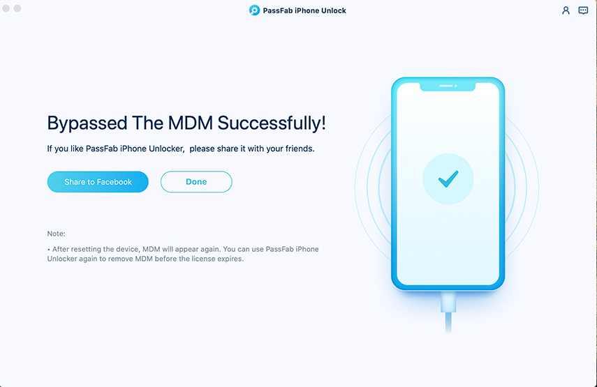 bypass mdm successfully using passfab iphone unlocker