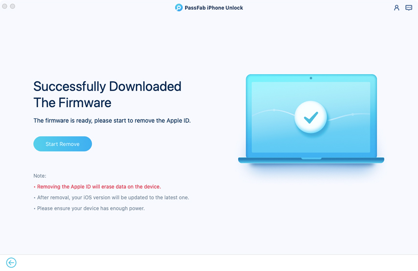  download pacchetto firmware riuscito in passfab iphone unlocker for mac