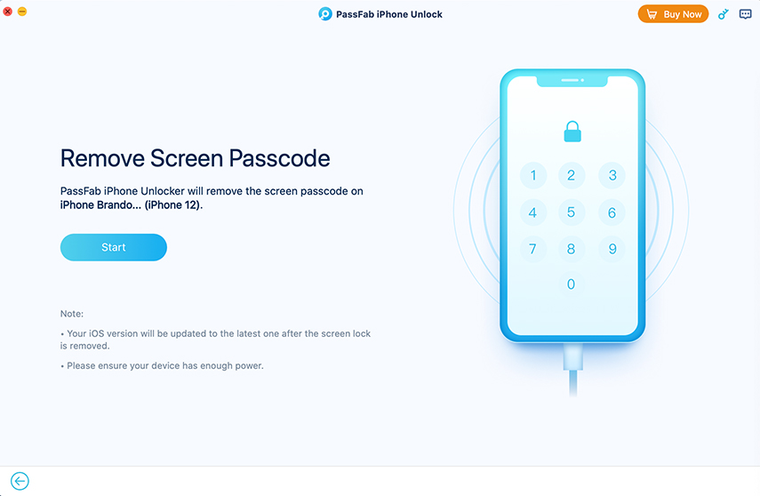 start remove iphone passcode in passfab iphone unlocker for mac