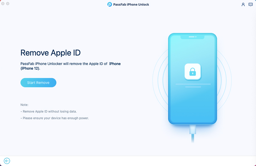  inizia a sbloccare l'ID Apple in passfab iphone unlocker per mac