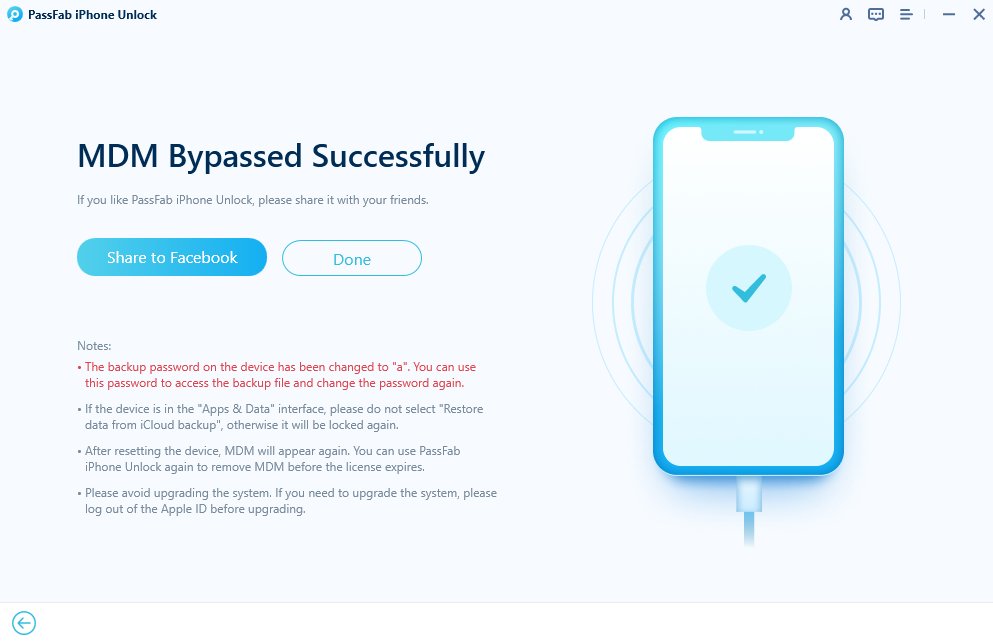 bypass mdm successfully using passfab iphone unlocker