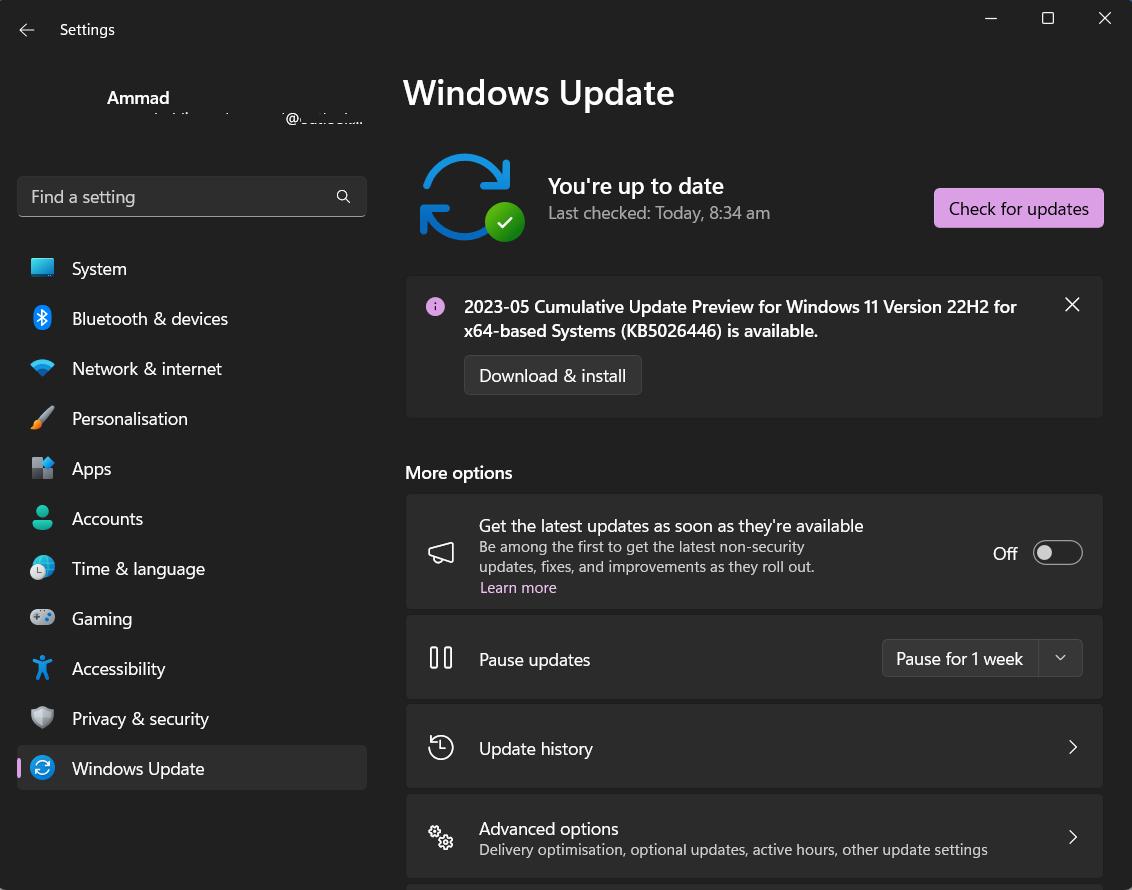 Check for Windows Updates
